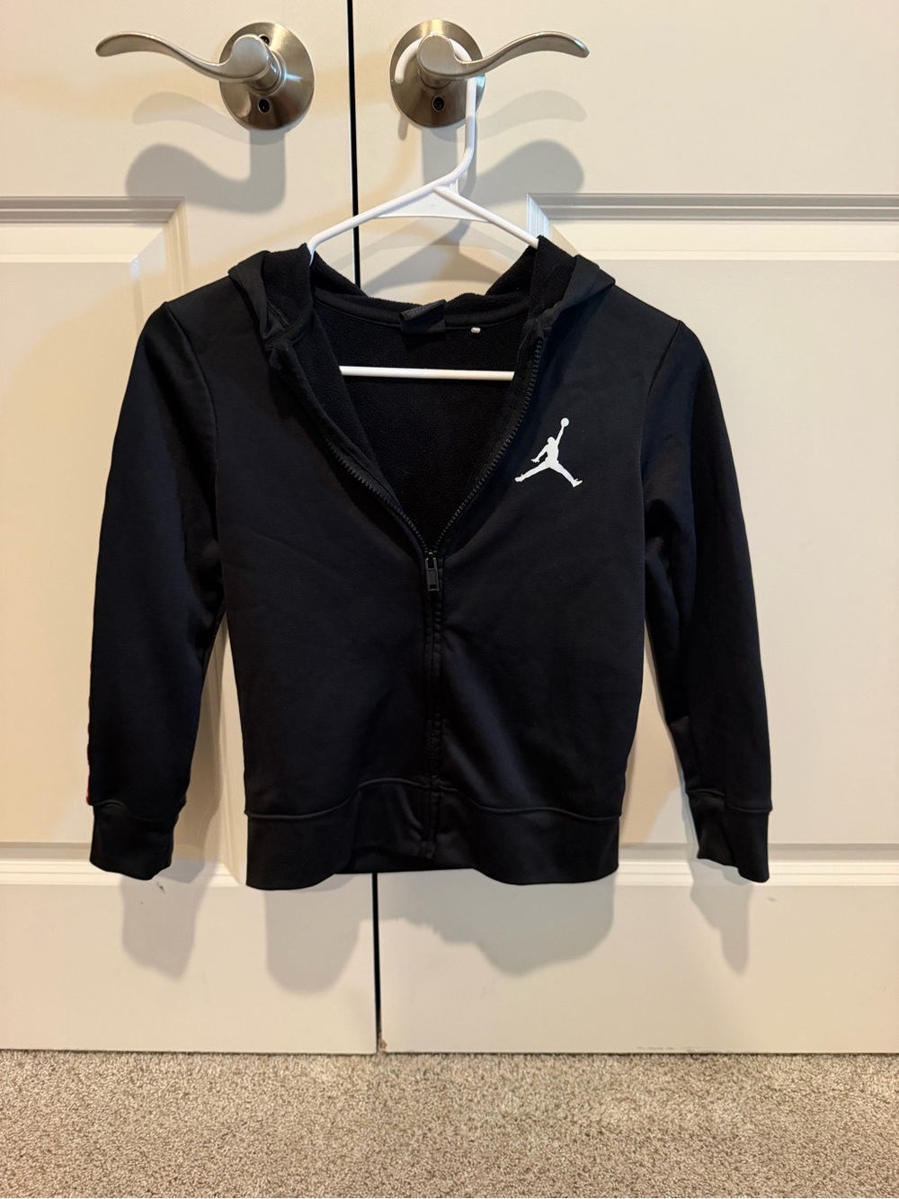 Jordan Black Zip Hoodie with White Jumpman Logo